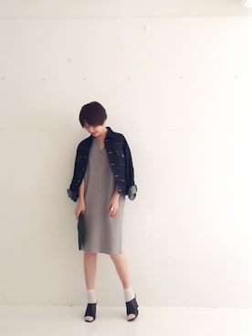 「TODAYFUL（トゥデイフル）のアイテム（デニムジャケット）」を使った、YUKO さん（レディース・156cm）の夏コーディネート
