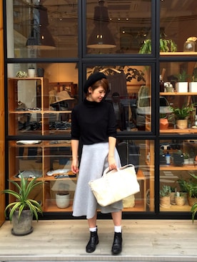 「TODAYFUL（トゥデイフル）のアイテム（スカート）」を使った、YUKO さん（レディース・156cm）の秋コーディネート