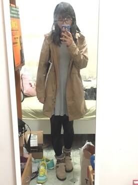 「ROXY（ロキシー）のアイテム（ブーツ）」を使った、红洋冲さん（レディース・160cm）の秋コーディネート