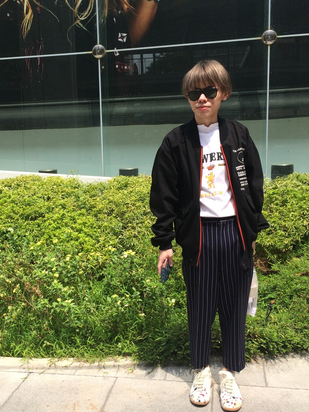 「Maison Martin Margiela、vetements、yohjiyamamoto、komakino、bomberjacket、ootd、wiwt、SG、Singapore、men」｜「KOMAKINOのアイテム（ジャケット/アウター、その他）」を使った、じゃいれん / Jirehさん（メンズ・160cm）の春コーディネートの1枚目の写真