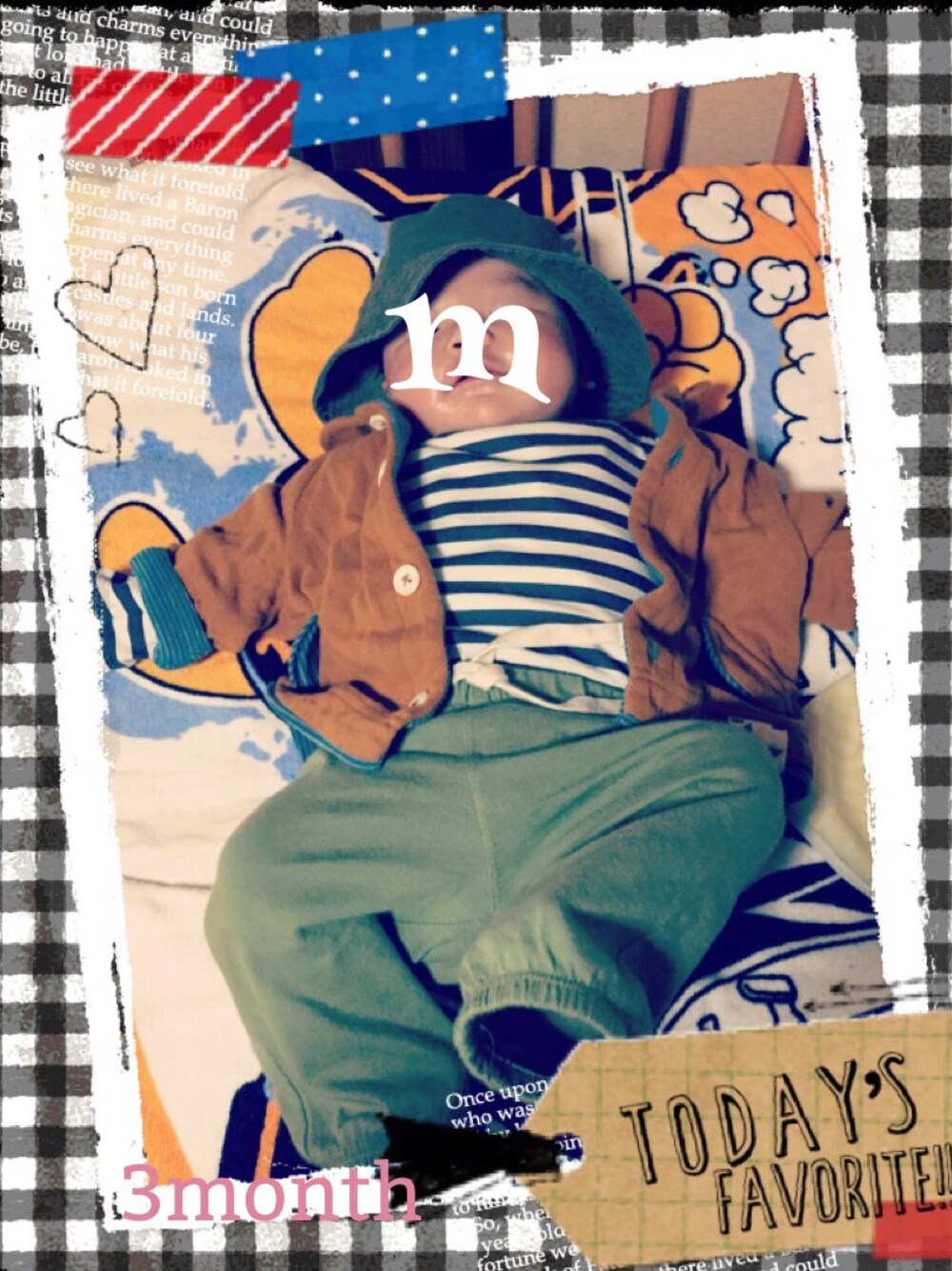 「親バカ、男の子、3ヶ月、baby」｜「babyGAPのアイテム（その他ベビー用品、グリーン系）」を使った、makya‼︎さん（キッズ・70cm）の秋コーディネートの1枚目の写真