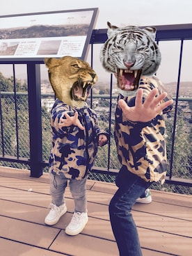 「アイテム（ナイロンジャケット）」を使った、kazumiさん（キッズ・110cm）の秋コーディネート