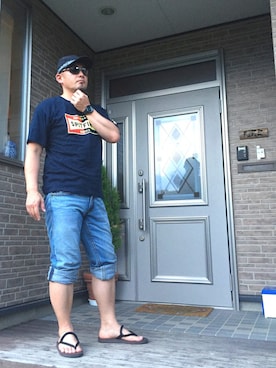 「7月WEAR夏のサンダル祭り」｜「アイテム（キャップ）」を使った、やすひろさん（メンズ・177cm）の夏コーディネート