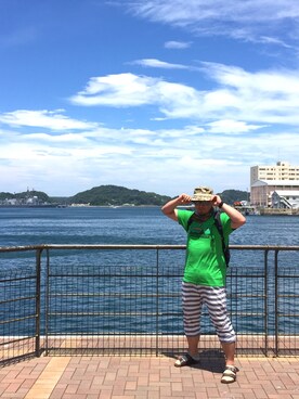 「青空」｜「アイテム（帽子）」を使った、やすひろさん（メンズ・177cm）の夏コーディネート