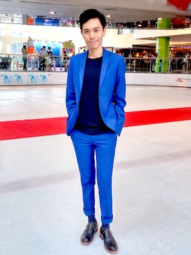 「TOPMAN（トップマン）のアイテム（スーツジャケット）」を使った、calvinlamさん（メンズ・175cm）の夏コーディネート