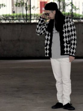 「O.C CREW（オーシークルー）のアイテム（パンツ）」を使った、Mashin Izumiさん（メンズ・170cm）の春コーディネート
