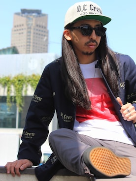 「O.C CREW（オーシークルー）のアイテム（パンツ）」を使った、Mashin Izumiさん（メンズ・170cm）の春コーディネート