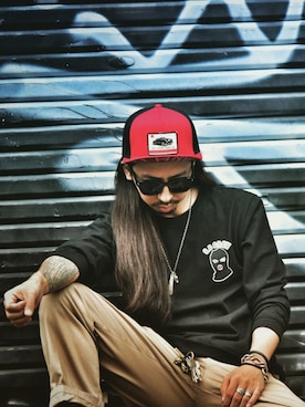 「O.C CREW（オーシークルー）のアイテム（パンツ）」を使った、Mashin Izumiさん（メンズ・170cm）の秋コーディネート