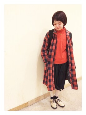 「COMME CA DU MODE（コムサデモード）のアイテム（スカート）」を使った、まつおあんなさん（レディース・166cm）の冬コーディネート