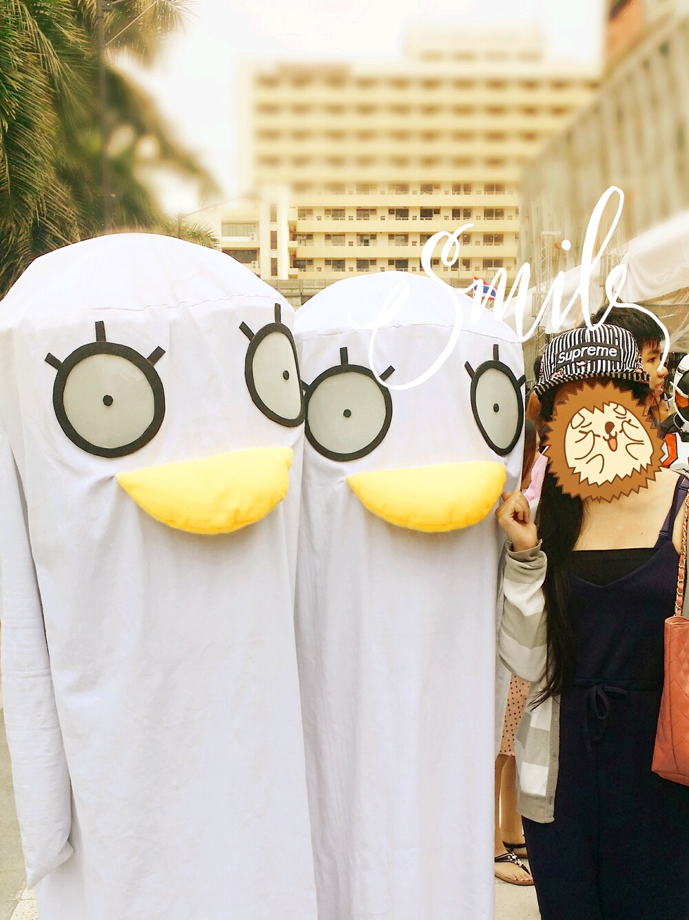 「hat」｜「Made   のアイテム（オールインワン・サロペット、ブルー系）」を使った、Noo-NPさん（レディース・160cm）の夏コーディネートの1枚目の写真