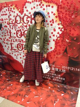 「MOUSSY（マウジー）のアイテム（ナイロンジャケット）」を使った、涩蒙simoneさん（レディース・168cm）の冬コーディネート