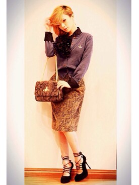 「chic」｜「アイテム（その他アウター）」を使った、natalie*田小熙さん（レディース・153cm）の秋コーディネート
