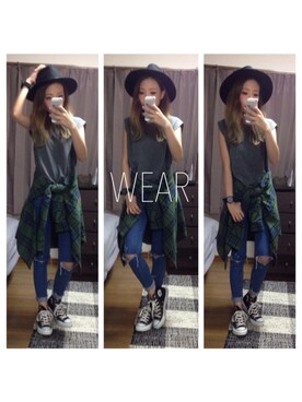 「ハットコーデ」｜txxrxkさん（レディース・155cm）の秋コーディネート