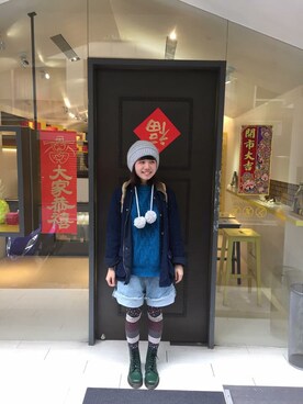「Dr. Martens（ドクターマーチン）のアイテム（ブーツ、グリーン系）」を使った、pitzさん（レディース・158cm）の春コーディネート