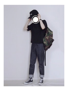 「迷彩」｜「アイテム（パンツ）」を使った、zua.さん（レディース・157cm）の夏コーディネート