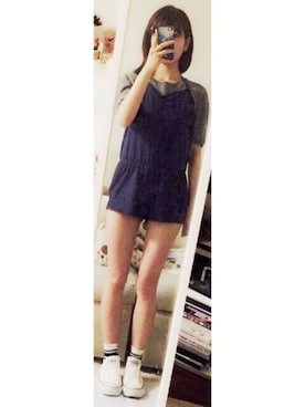 「アイテム（つなぎ/オールインワン）」を使った、Kazusaさん（レディース・156cm・20代）の春コーディネート