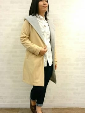 「 カジュアル」｜「アイテム（トレンチコート）」を使った、❀Miyuki❀さん（レディース・158cm）の冬コーディネート