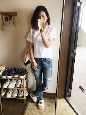 「DHOLIC（ディーホリック）のアイテム（バックパック/リュック）」を使った、maminnieさん（レディース・170cm）の春コーディネート