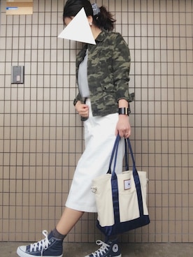 「白スカート」｜「アイテム（財布/小物）」を使った、maminnieさん（レディース・170cm）の春コーディネート