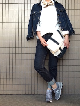 「インディゴデニム」｜「アイテム（財布/小物）」を使った、maminnieさん（レディース・170cm）の春コーディネート