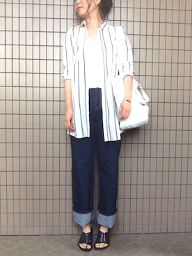 「ベルトサンダル」｜「アイテム（アクセサリー）」を使った、maminnieさん（レディース・170cm）の春コーディネート