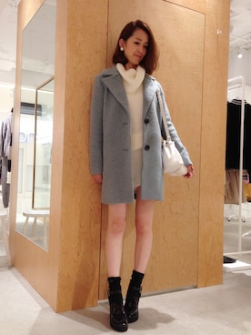 「Mila Owen（ミラオーウェン）のアイテム（ステンカラーコート）」を使った、shizuka ishiguroさん（レディース・162cm）の秋コーディネート