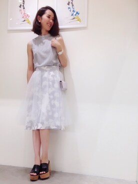 shizuka ishiguroさんの「ビッグフラワーチュールスカート」を使ったコーディネート