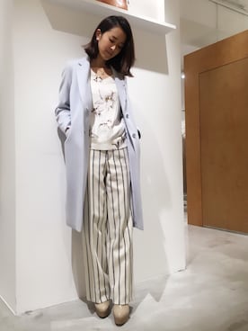 「Lily Brown」｜「アイテム（チェスターコート）」を使った、shizuka ishiguroさん（レディース・162cm）の秋コーディネート