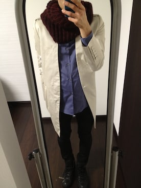 「H&M（エイチ・アンド・エム）のアイテム（ストール/ショール）」を使った、あおさん（メンズ・163cm）の冬コーディネート