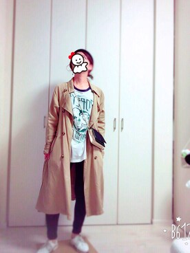 「chanel」｜「アイテム（トレンチコート）」を使った、kerorinさん（レディース・151cm）の春コーディネート
