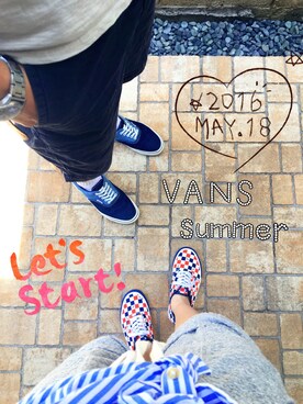 「VANS（バンズ）のアイテム（スニーカー、ブルー系）」を使った、kerorinさん（レディース・151cm）の春コーディネート