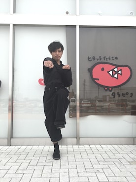 「チャイナシャツ」｜「アイテム（財布/小物）」を使った、西岡達也さん（メンズ・165cm）の春コーディネート