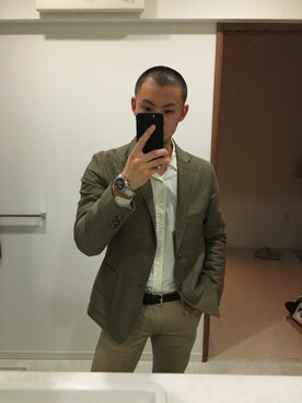 「TOMMY HILFIGER（トミーヒルフィガー）のアイテム（テーラードジャケット）」を使った、くずりょーさん（メンズ・175cm）の秋コーディネート