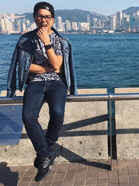 「PULL&BEAR（プルアンドベア）のアイテム（デニムジャケット）」を使った、Marky Regaladoさん（メンズ・175cm）の春コーディネート