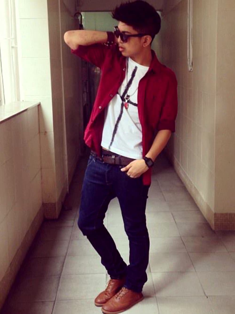 「ZaloraxWear、Zalora、ZALORAxWEARstylesquad、zaloramy、zalora×wear、zalorahk、ootd、guyswithstyle、thebigmac18、WEARBOOKエントリー」｜「PULL&BEARのアイテム（ベルト、ブラウン系）」を使った、Marky Regaladoさん（メンズ・175cm）の春コーディネートの1枚目の写真