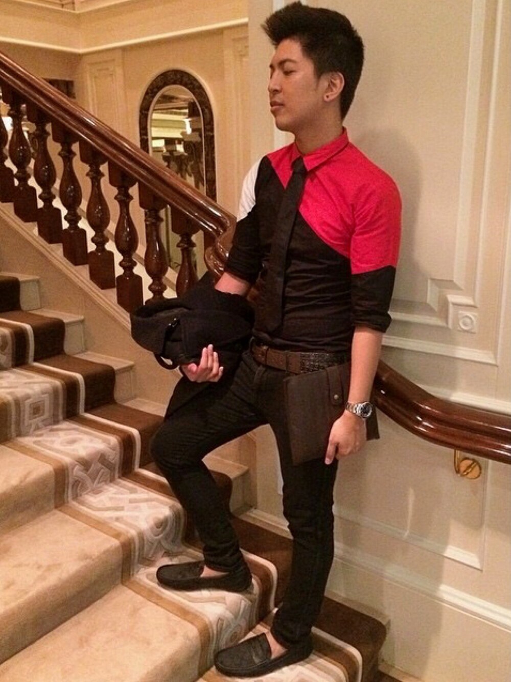 「ZaloraxWear、Zalora、ZALORAxWEARstylesquad、zalora×wear、zalorahk、guyswithstyle、ootd、ootdhk、WEARBOOKエントリー、WEARママ部」｜「COACHのアイテム（シューズ、ブラック系）」を使った、Marky Regaladoさん（メンズ・175cm）の春コーディネートの1枚目の写真