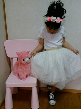 「Lee（リー）のアイテム（シューズ）」を使った、kapiさん（キッズ・100cm）の春コーディネート