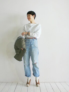 「ヒール×靴下」｜「アイテム（チェスターコート）」を使った、watanabe.さん（レディース・163cm）の冬コーディネート