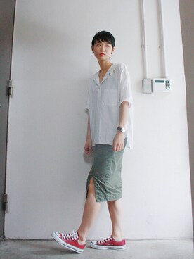 「フード」｜watanabe.さん（レディース・163cm）の夏コーディネート