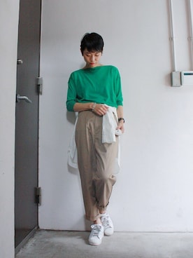 「FIL DE FER（フィルデフェール）のアイテム（パンツ）」を使った、watanabe.さん（レディース・163cm）の夏コーディネート
