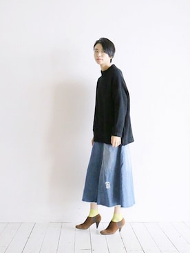「ミモレ丈スカート」｜watanabe.さん（レディース・163cm）の秋コーディネート