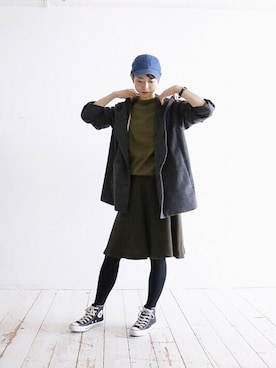 「FIL DE FER（フィルデフェール）のアイテム（ジャケット/アウター）」を使った、watanabe.さん（レディース・163cm）の秋コーディネート