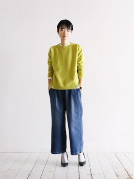 「FIL DE FER（フィルデフェール）のアイテム（パンツ）」を使った、watanabe.さん（レディース・163cm）の冬コーディネート