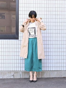 「FIL DE FER（フィルデフェール）のアイテム（ポンチョ）」を使った、watanabe.さん（レディース・163cm）の冬コーディネート