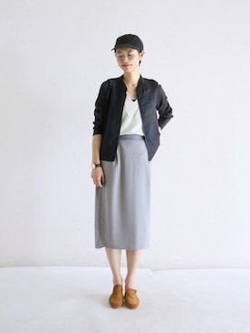 「FIL DE FER（フィルデフェール）のアイテム（ブルゾン）」を使った、watanabe.さん（レディース・163cm）の春コーディネート
