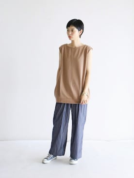 「アイテム（イヤリング、ブラウン系）」を使った、watanabe.さん（レディース・163cm）の夏コーディネート