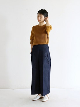 「FIL DE FER（フィルデフェール）のアイテム（ニット/セーター）」を使った、watanabe.さん（レディース・163cm）の秋コーディネート