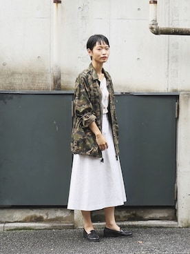 「FIL DE FER（フィルデフェール）のアイテム（ジャケット/アウター）」を使った、watanabe.さん（レディース・163cm）の秋コーディネート