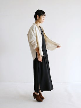 「FIL DE FER（フィルデフェール）のアイテム（ワンピース/ドレス）」を使った、watanabe.さん（レディース・163cm）の秋コーディネート