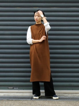 「FIL DE FER（フィルデフェール）のアイテム（ワンピース/ドレス）」を使った、watanabe.さん（レディース・163cm）の秋コーディネート
